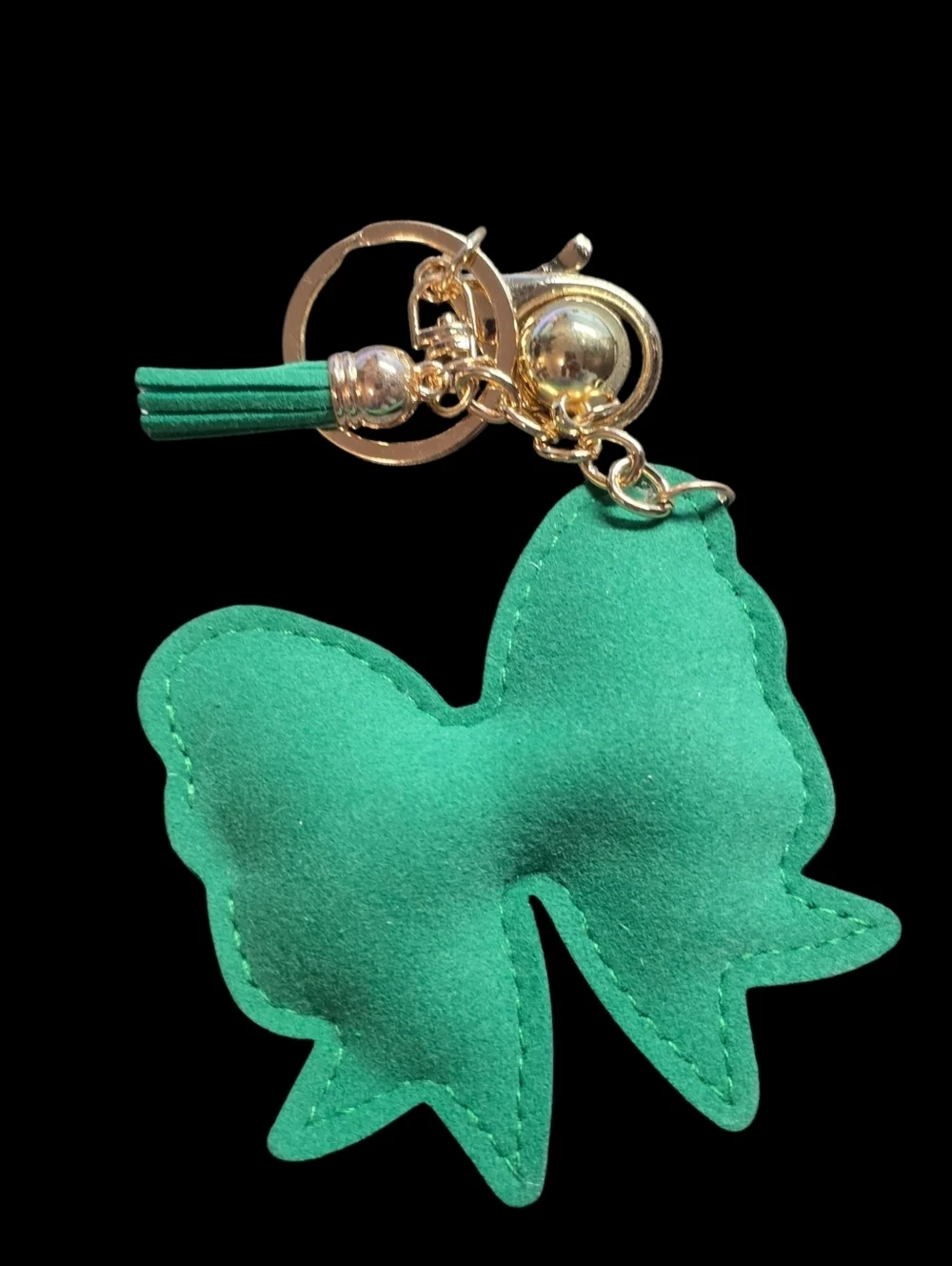 Green Rhinestone Bow Keychain Bag Charm